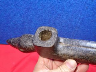 LARGE NATIVE AMERICAN CARVED STONE PIPE 8