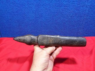 LARGE NATIVE AMERICAN CARVED STONE PIPE 9