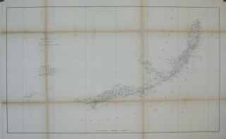 1861 Coast Survey Map Florida Reefs Key West Miami River Dry Tortugas