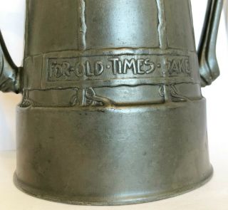 Antique Tudric Archibald Knox / Liberty Pewter Loving Cup FOR OLD TIMES SAKE 3