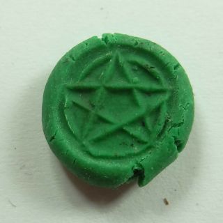 ANCIENT ARTIFACT MEDIEVAL BRONZE RING SEAL WITH PENTAGRAM 8