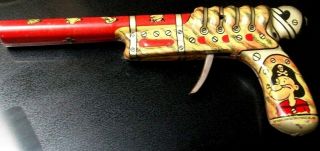 $150 Off Rare 1929 Marx Tin Litho Popeye Pirate Clicker Pistol Made In Usa