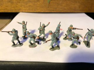 Marx Miniature 1 - Inch German Soldiers Vintage Battleground Playset 1960s