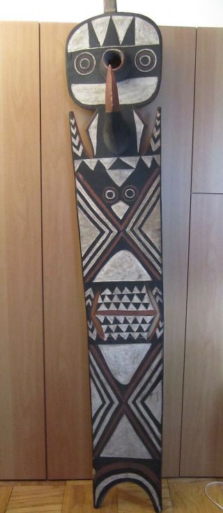African Tribal Art Bwa Plank Mask Wood & Pigments 78 " No.  01