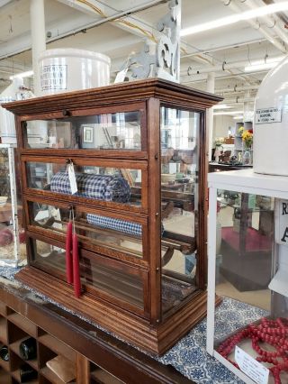 Antique Country Store Oak Ribbon Display Cabinet - Some Delivery Available 2