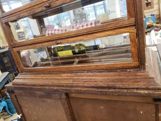 Antique Country Store Oak Ribbon Display Cabinet - Some Delivery Available 9