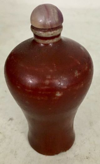 Fine Old Chinese Scholar Oxblood Porcelain Snuff Bottle Ox Blood 7