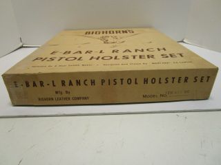 RARE VINTAGE E - BAR - L RANCH PISTOL CAP GUN HOLSTER SET BY BIGHORN LEATHER CO. 7