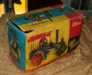 Vintage Wilesco West Germany Metal Live Steam Engine Roller Old Smoky D 36 W/Box 10