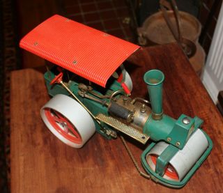 Vintage Wilesco West Germany Metal Live Steam Engine Roller Old Smoky D 36 W/Box 2