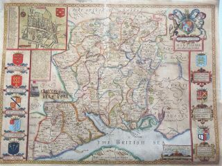 Antique Speed Map Of Hampshire Hantshire Christopher Browne C1700 Rare Early Map