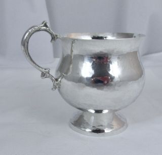 Vintage Arts & Crafts Hand Hammered 900 Coin Silver Cup