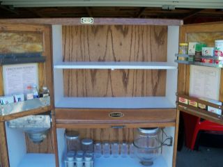 Antique Oak Hoosier Cabinet Sellers Brand 10