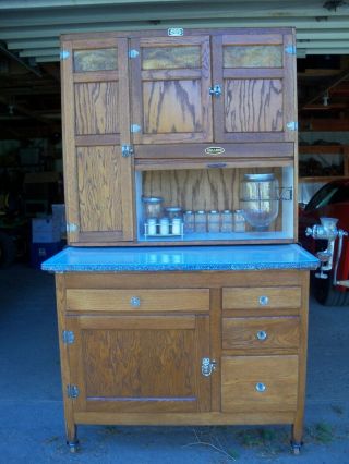 Antique Oak Hoosier Cabinet Sellers Brand