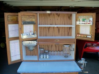 Antique Oak Hoosier Cabinet Sellers Brand 4