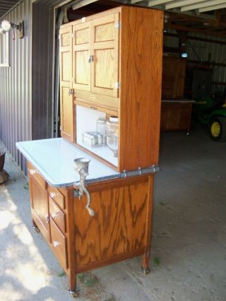 Antique Oak Hoosier Cabinet Sellers Brand 7
