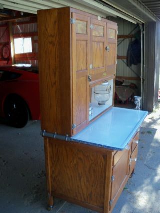 Antique Oak Hoosier Cabinet Sellers Brand 8