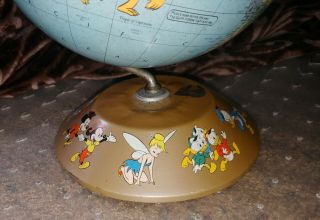 Vtg 1950 Rand McNally Walt Disney World Globe Rare Soviet Union With Characters 7