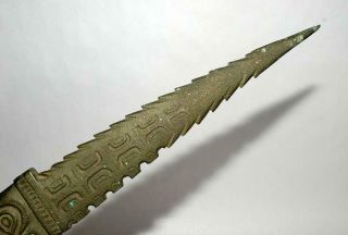 Old Vintage Bronze Pacific Polynesian Marquesan Dagger Knife Tiki Sword Club 10