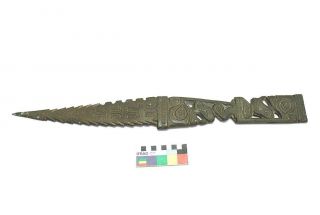 Old Vintage Bronze Pacific Polynesian Marquesan Dagger Knife Tiki Sword Club 3