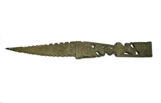 Old Vintage Bronze Pacific Polynesian Marquesan Dagger Knife Tiki Sword Club 4