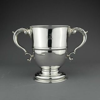 Antique George Ii Solid Sterling Silver Twin Handled Trophy Cup,  Lon.  1744,  750g