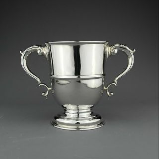 Antique George II Solid Sterling Silver Twin Handled Trophy Cup,  Lon.  1744,  750g 2