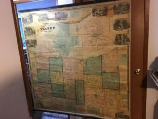 1858 Wayne County York Canvas Wall Map Gillette