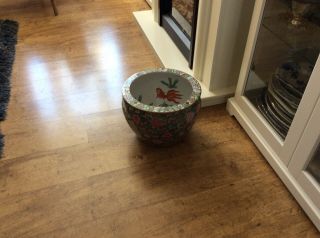 Large Chinese Canton Famille Rose Fish Bowl Planter, 3