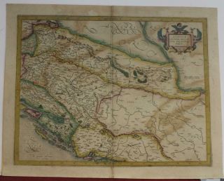 Croatia Serbia Bosnia Eastern Balkan 1630 Mercator & Hondius Unusual Antique Map