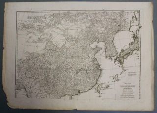 China Korea Japan Taiwan 1786 Schraembl Large Antique Copper Engraved Map