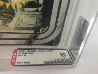 Star Wars ANH 1978 20 Back - G R5 - D4 Vtg Kenner Unpunched MOC AFA 80/80/85 4