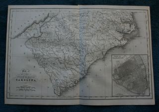 19th Century Map Of North And South Carolina Published By J Hinton 1832