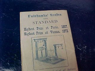 Orig 1873 FAIRBANKS Railroad - Hay - Coal SCALES Advertising BOOKLET 4