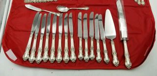 International Sterling Silver Flatware Set Wild Rose 63.  5oz without knives 62pc. 2