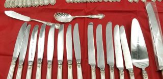 International Sterling Silver Flatware Set Wild Rose 63.  5oz without knives 62pc. 3