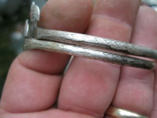 fine old Northwest Coast Indian pure Silver Bracelets bangles w/ Bird Motif 3