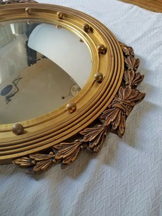 XLNT Vintage 1940 ' s Gold Gilt MMA Federal Style Convex Bull ' s Eye Eagle Mirror 4