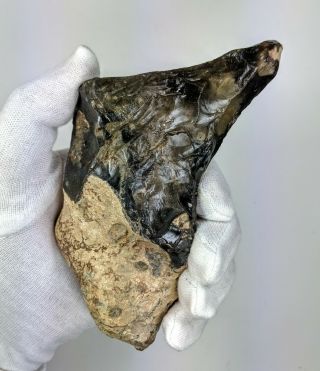 Palaeolithic Right Angle Drill Made On A Flint Nodule C300k - 200k