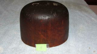 Millinery Mercantile Haberdashery Industrial Wood Hat Mold Stamped 558 7 1/2 (a)
