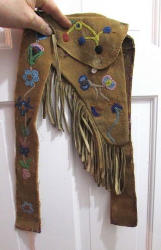 Antique Native American Beaded Gun Belt (woodlands,  Bandolier,  Holster,  Ojibwa)
