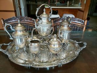 7 Piece Silver On Copper Tea/Coffee Set 2