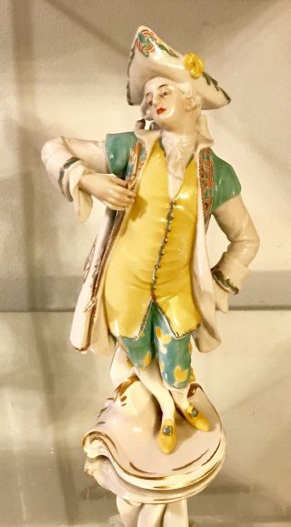 Fabulous 9” Tall Antique Vintage Volkstedt Germany Porcelain Figurine Figure