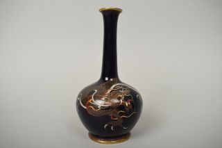 Antique Meiji Very Fine Japanese Cloisonne Enamel Ware Silver Wire Vase Rare