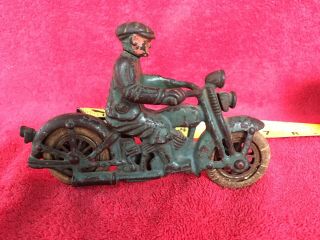 Vintage Hubley Toy Cast Iron HD Harley Davidson Motorcycle Bike Cycle 6