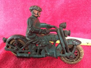 Vintage Hubley Toy Cast Iron HD Harley Davidson Motorcycle Bike Cycle 7