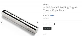 Alfred Dunhill Sterling Silver Engine Turned Cigar Tube,  just Cleaned $995msrp 12