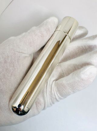 Alfred Dunhill Sterling Silver Engine Turned Cigar Tube,  just Cleaned $995msrp 9