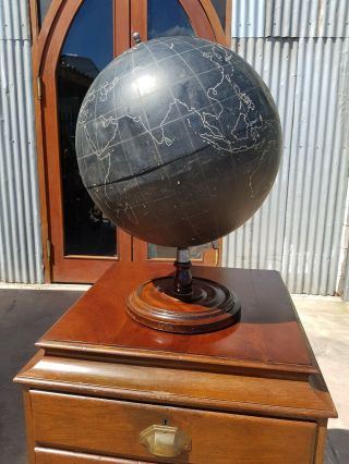 Large Vintage Philips 19 " Slate Surface Globe Atlas