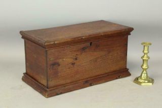 Rare 18th C Pa Miniature Blanket Chest With Till In Walnut In Grungy Old Surface
